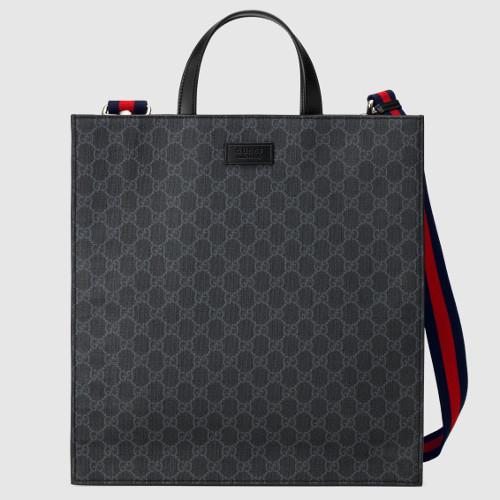 GUCCI★18SS ソフト GGスプリーム トートバッグ ブラック 8030811